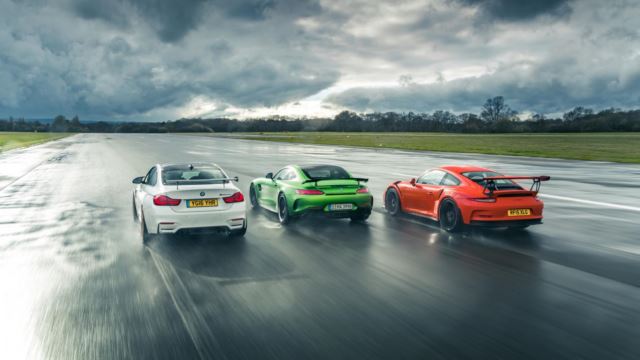 پورشه 911 gt3 rs و مرسدس amg gtr و بی ام و m4 gts