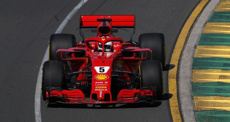 Vettel performs the first (install) lap of F1